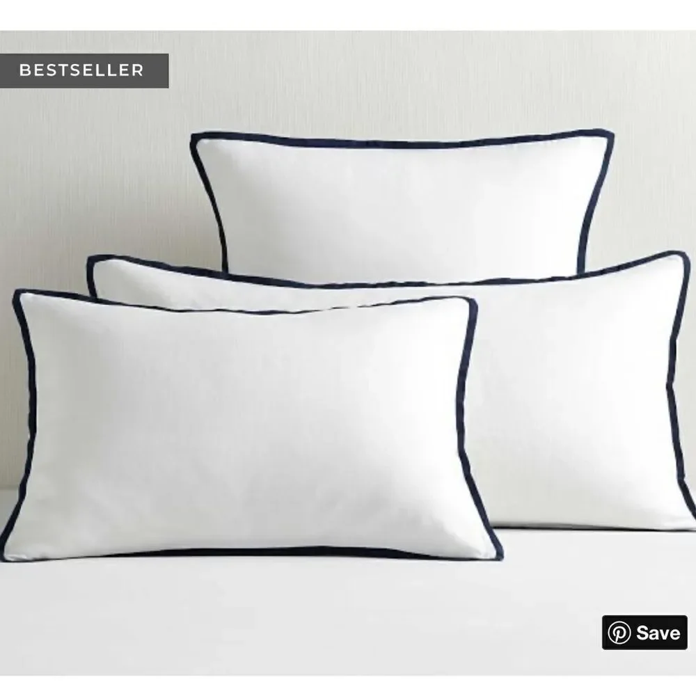 Pottery Barn Belgian Flax Linen Contrast Euro Sham